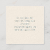 Black Crow Floral Vierkante Visitekaartje (Achterkant)