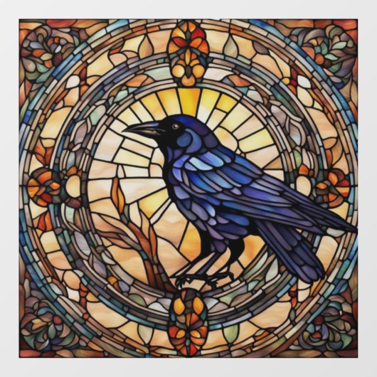 Black Crow Glas in lood Bird Raamsticker (Vel)