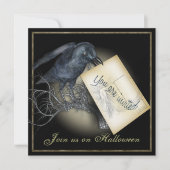 Black Crow Luxury Party Invitation (Devant)