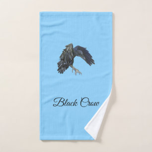 Black Crow Master of Time gepersonaliseerd Sky Blu Handdoek