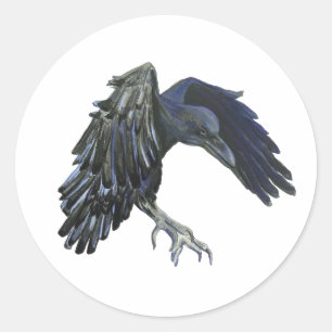 Black Crow Master of Time Illustratie Ronde Sticker
