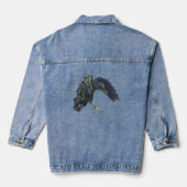 Black Crow Master of Time Illustratie Zwart Denim Jacket (Achterkant)