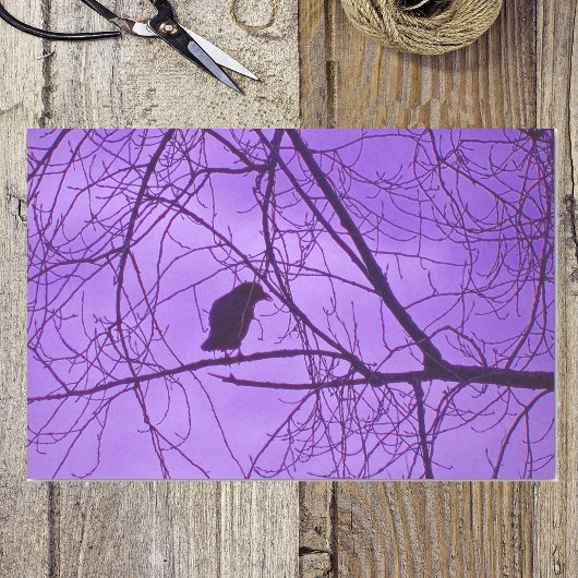 Black Crow Paarse Sky Black Spooky Treeys Tissuepapier