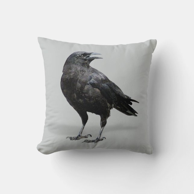 Black Crow Pillow Kussen (Voorkant)