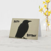 Black Crow Verjaardag Kaart (Gele Bloem)