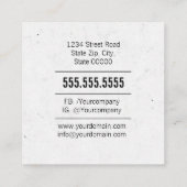 Black Crow Vierkante Visitekaartje (Achterkant)