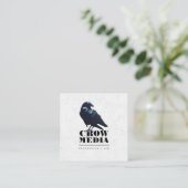 Black Crow Vierkante Visitekaartje (Staand voorkant)