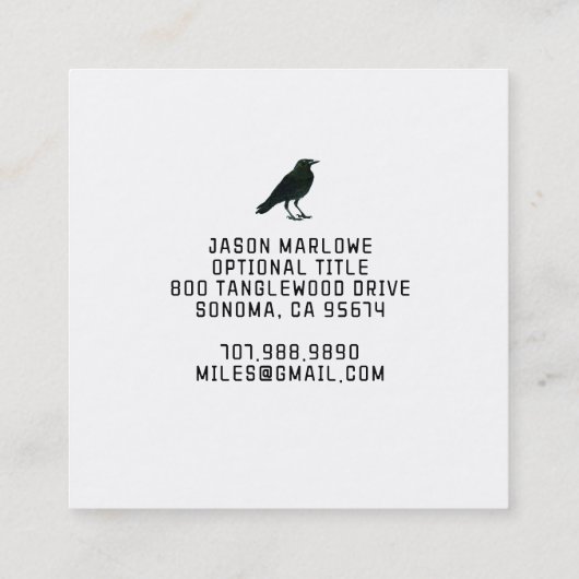 Black Crow Visitekaartje (Achterkant)