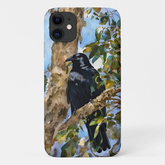 Black Crow Vogel Art Natuur Telefoon Case (Achterkant)