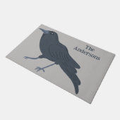 Black Crow Vogel Illustratie Gepersonaliseerd Deurmat (Schuin)
