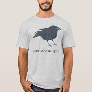 Black Crow Vogel Illustratie Gepersonaliseerd T-shirt