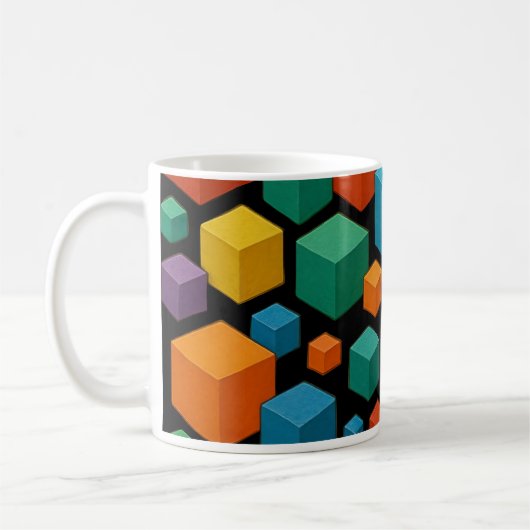 Black cube Mug Koffiemok (Links)