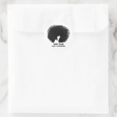 Black Curly Hair Afro Ronde Sticker (Tas)