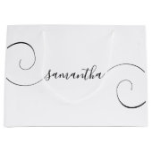 Black Curly Handtekening Naam Groot Cadeauzakje (Voorkant)
