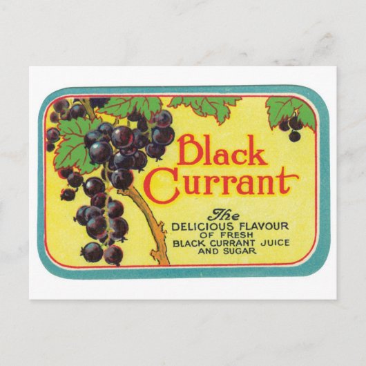 Black Currant Juice Dark Berries  Label Art Briefkaart (Voorkant)