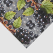 Black Currants Berries & Green Leaf Pattern Tissuepapier (Detail)