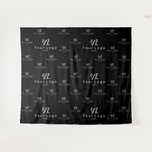 Black Custom Business Logo Backdrop Trade show Wandkleed (Voorkant (horizontaal))