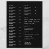 Black Custom Business Logo Modern afhaalmenu Flyer (Achterkant)