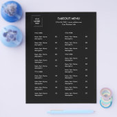Black Custom Business Logo Modern afhaalmenu Flyer (Enkel)