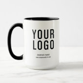 Black Custom Business Logo Promotional Mok (Links)