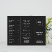 Black Custom Business Logo Restaurant Afhaalmenu (Staand voorkant)