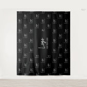 Black Custom Business Logo Step Repeat Achtergrond Wandkleed (Voorkant)