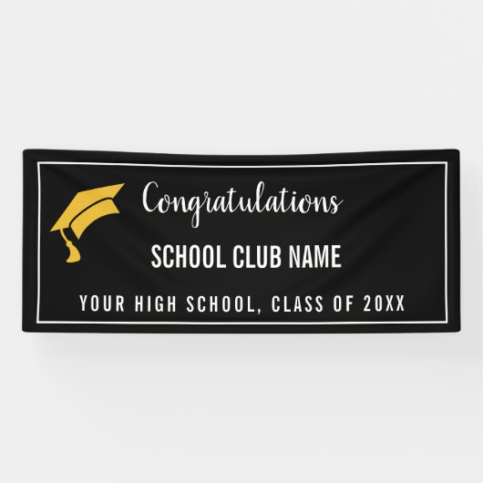 Black Custom Club Afstuderen Banner (Horizontaal)