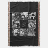 Black Custom Family Photo Collage Deken (Voorkant Verticaal)