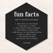 Black Custom Fun Facts Funny Wedding Kartonnen Onderzetters (Voorkant)