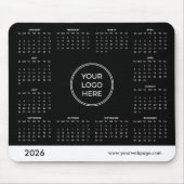Black Custom Logo 2026 Business Calendar Muismat (Voorkant)