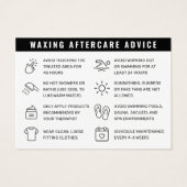 Black Custom Logo Modern Waxing Aftercare Kaart (Achterkant)