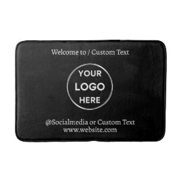 Black Custom Logo Text Modern Minimal Business Badmat