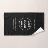 Black Custom Logo Text Modern Minimal Business Handdoek (Handdoek)
