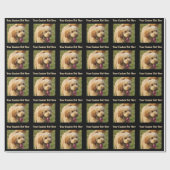 Black Custom Message Goldendole Dog Cadeaupapier (Vlak)