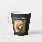 Black Custom Message Goldendole Dog Latte Mok (Linkerhoek)