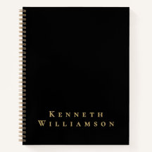 Black Custom Name Gold Minimalist Elegant Men Chic