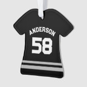 Black Custom Name & Number Sports Jersey Ornement (devant)
