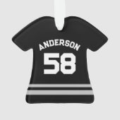 Black Custom Name & Number Sports Jersey Ornement (dos)