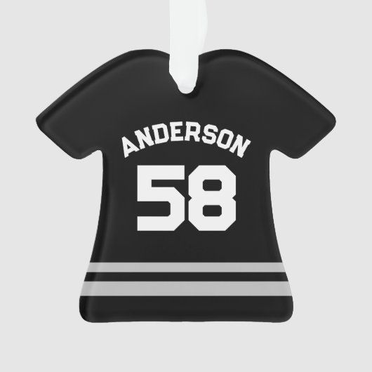 Black Custom Name & Number Sports Jersey Ornement (devant)