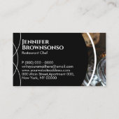 Black Custom Photo Restaurant Cooking Chef Visitekaartje (Achterkant)