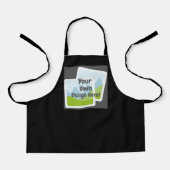 Black Custom Schort – Upload uw eigen ontwerp (Voorkant)