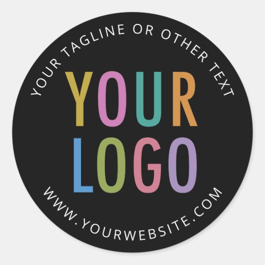 Black Custom Stickers Company Logo Small Minimum (Voorkant)