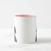 Black Cute Pug Pink Combo Mok (Midden)