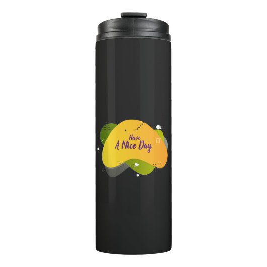 Black Cute Thermal Tumbler Thermosbeker (Voorkant)