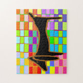 Black Dachshund Abstract Legpuzzel (Verticaal)