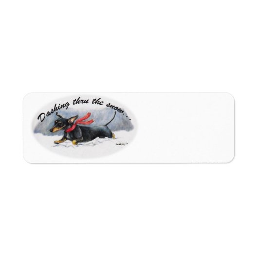 Black Dachshund Dog Art Return Address Labels (Voorkant)