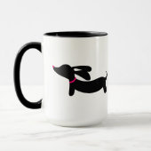 Black Dachshund Wiener Chien Café Voyage Mug (Gauche)