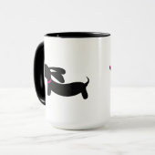 Black Dachshund Wiener Chien Café Voyage Mug (Devant gauche)