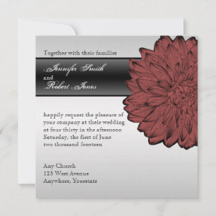 Black Dahlia Posh Wedding Invitation Kaart