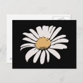 Black Daisy Floral Briefkaart (Voorkant / Achterkant)